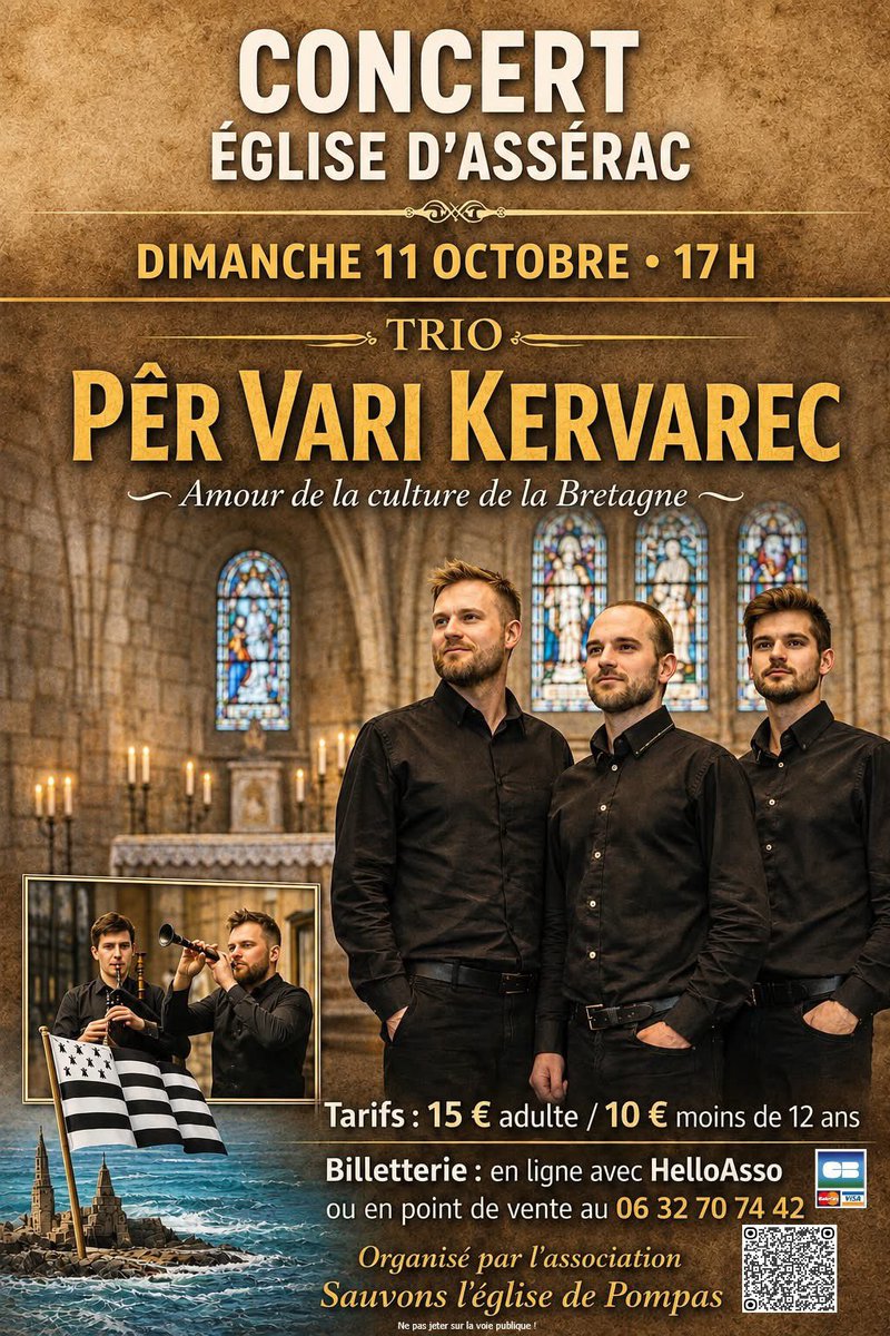 VigiBretagne's tweet photo. Le Trio Pêr Vari Kervarec revient en presqu’île guérandaise, notez vite cette date. #44BZH https://t.co/lkUSyjTy36