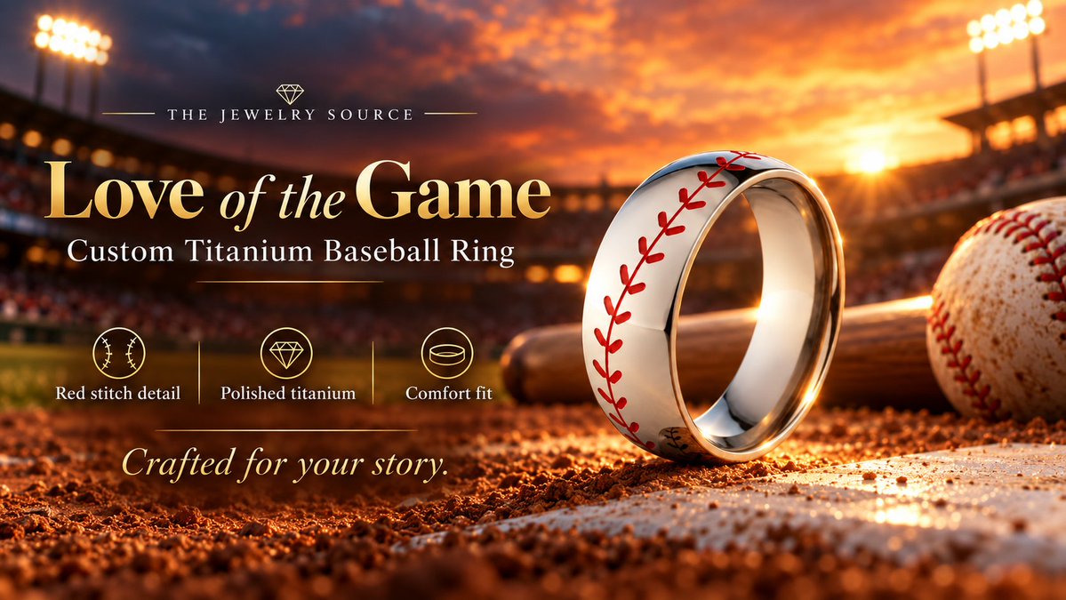 the_jewelry_src's tweet photo. Love the game ⚾
This custom titanium baseball ring features red stitch detail, a polished finish, and a comfort fit design.
See the full sports ring collection here:
https://t.co/uf8O20cIzg
#BaseballRing #SportsRings #MensWeddingBand #TitaniumRing https://t.co/qap9hmmsCU