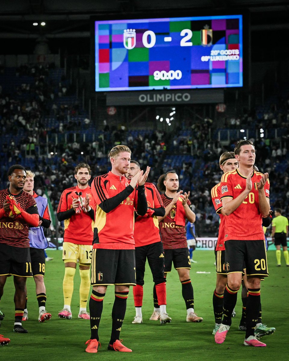 brfootball's tweet photo. Belgium defeat Italy 2-0 in Rome as Mark van Bommel wins his first game in charge of the Red Devils 🇧🇪 https://t.co/MH50L49BW6
