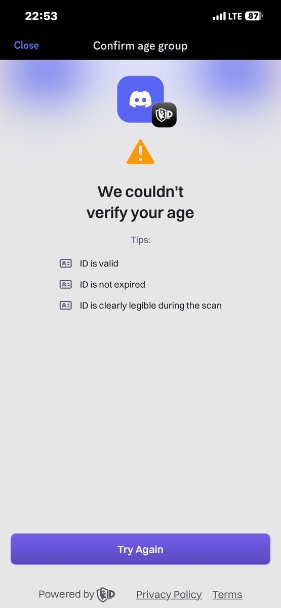 moha_ong's tweet photo. Fix your darn verification @discord 🤦‍♂️ https://t.co/8DS9xjM6Ta