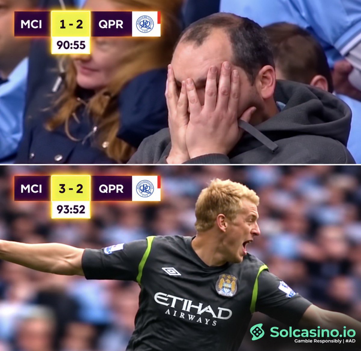 PeakSxnti's tweet photo. A reminder that Man City only started their comeback in this game the moment QPR safety from Relegation was confirmed. They need investigate what happened that day. https://t.co/fEG18fCiFj