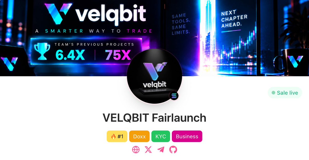 pinkecosystem's tweet photo. ⛳️#Pinksale is excited to onboard VELQBIT as they launch their #Fairlaunch. We are here to ensure their journey is efficient and rewarding.💎

👉 They has been recognized with KYC, Business and Doxx badge, a symbol of their transparency in making their team’s identities publicly known. 

☘️ Pinksale is dedicated to empowering clients by offering a comprehensive platform that combines expertise, visibility, and strategic support.🎏 

🚀 Check them out below: 

https://t.co/ppMURz5BrY 

#pinksale #sol