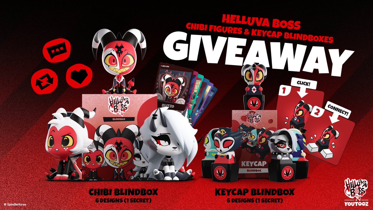 imptooz's tweet photo. HELLUVA BOSS BLIND BOXES GIVEAWAY!!

We are giving away 3 full sets of each, to enter simply like this post, retweet, follow us @imptooz, and comment "IMPTOOZ 😈"

no limits on entries 🤭

Winners will be announced on Oct 2nd, so good luck 😏 https://t.co/PXPFyYmK2V