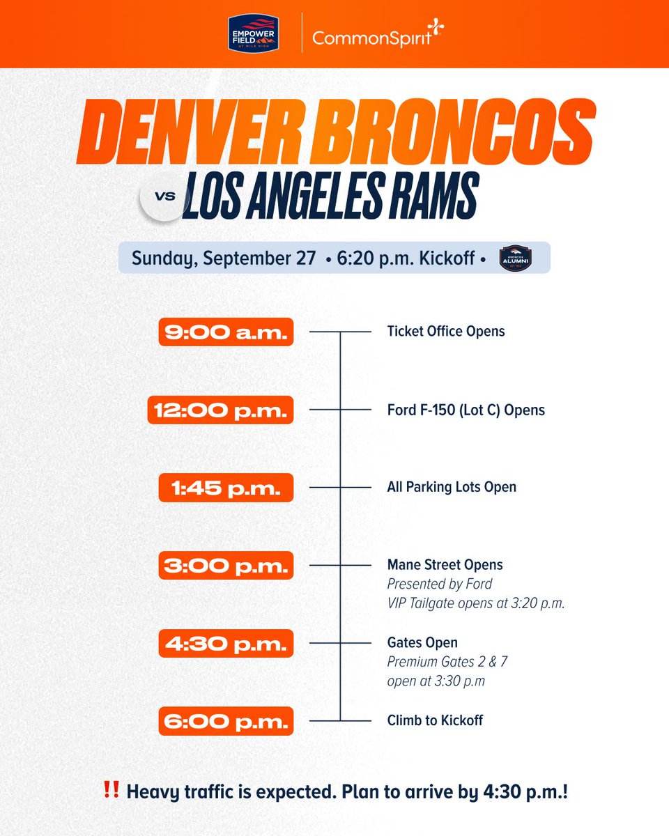 EmpowerField's tweet photo. The Broncos are back at @EmpowerField for Sunday Night Football!

Here's what you need to know for #LARvsDEN » https://t.co/fhDMGFqqwz https://t.co/dWDewGFpQr