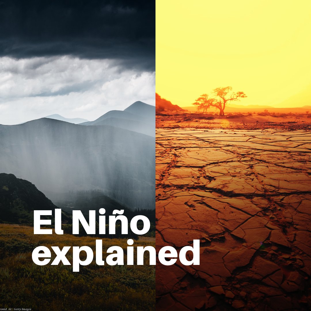 UNEP's tweet photo. Why does El Niño bring floods to some countries and drought to others?

El Niño is a natural climate pattern that alters weather worldwide, with impacts that vary by region.

This explains what it is, why it matters, and how the @UN is helping communities prepare: https://t.co/XNNNgJjSg8