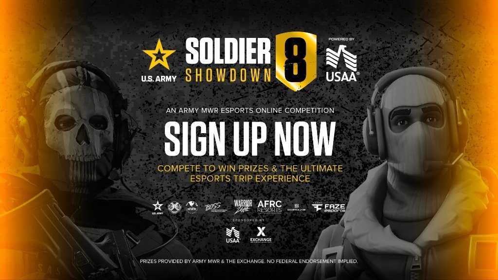RegimentGG's tweet photo. Somebody's going to win this thing tomorrow and it may as well be you. 🦅

U.S. Army Service Members, Fortnite #4 has room in both brackets. Reload solos, three hours, top four matches count.

🌎 Fortnite #4 NA | Sat, Sep 26 | 1:00 PM ET
🌏 Fortnite #4 INTL | Sat, Sep 26 | 5:00 AM ET

Go get one ⬇️