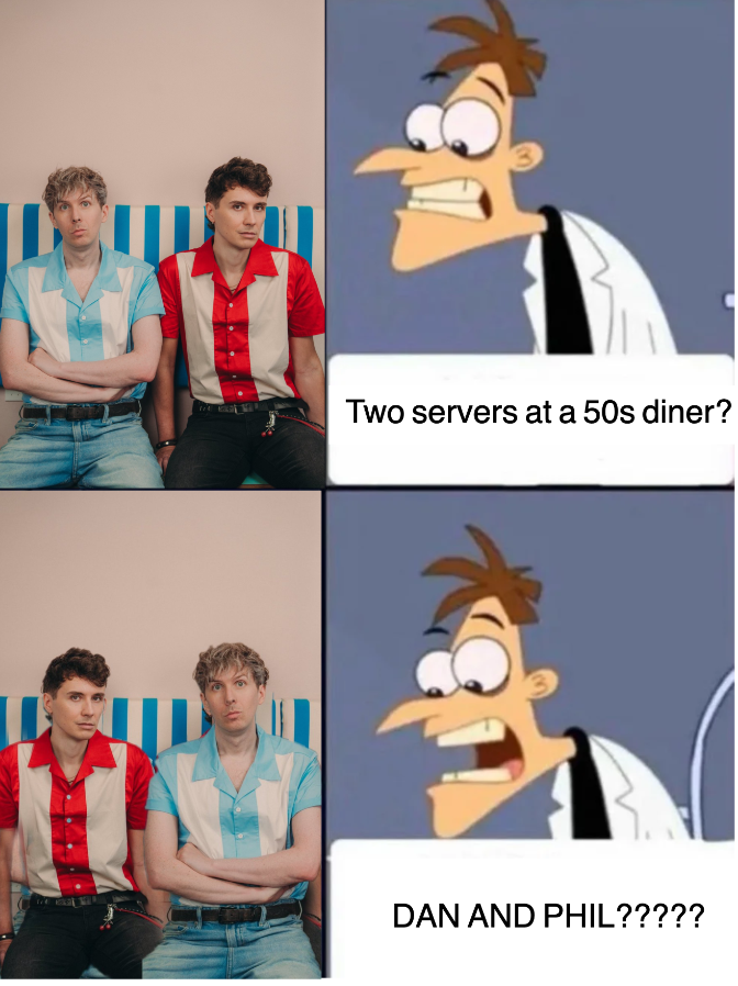 goodphealings's tweet photo. i can't tell who they are when they're in the wrong order

(dan and phil swap edit by @ineffxbl) https://t.co/K36AfpOnDi