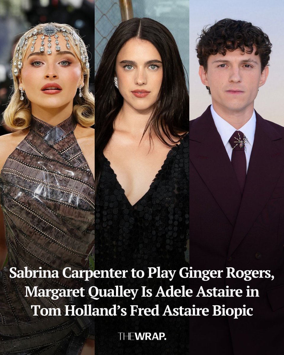 TheWrap's tweet photo. Sabrina Carpenter and Margaret Qualley are stepping into Hollywood history. 

Carpenter will play Ginger Rogers and Qualley will play Adele Astaire in Tom Holland’s untitled Fred Astaire biopic, with “Paddington” filmmaker Paul King directing.

https://t.co/KK0bbBt18g https://t.co/P6wodRGuWQ