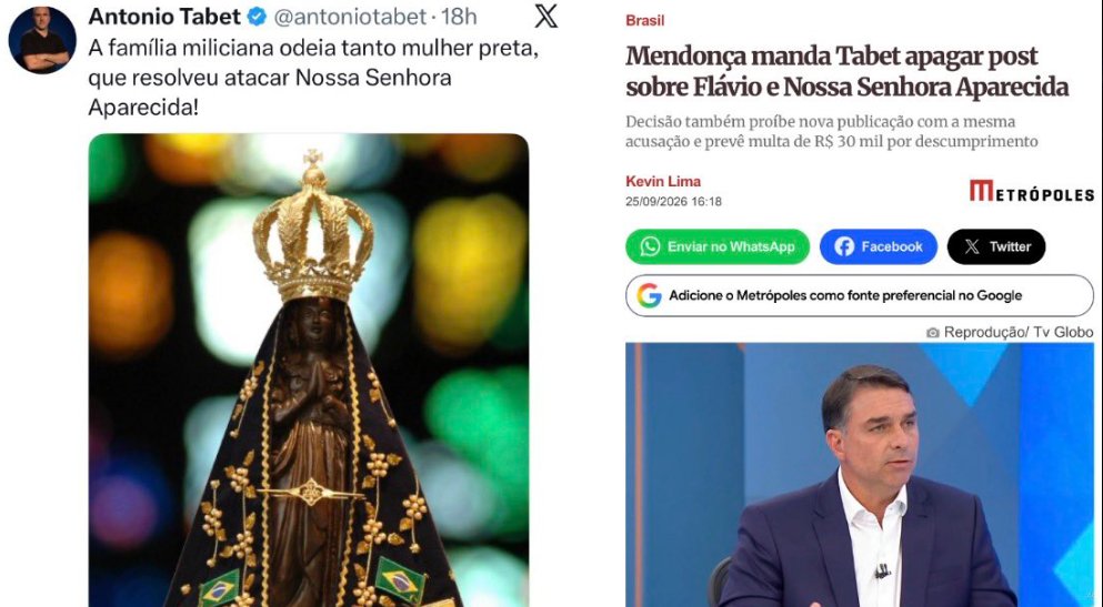 CloroEquino's tweet photo. URGENTE 🚨🚨🚨 FLÁVIO BOLSONARO VESTE A CARAPUÇA e revela que faz parte de FAMÍLIA MILICIANA 🔥🔥🔥

NINGUÉM TOCA NA PADROEIRA     
PROTEJAM A MÃE DO BRASIL    
 DEFENDAM APARECIDA https://t.co/43QRnMbiMj