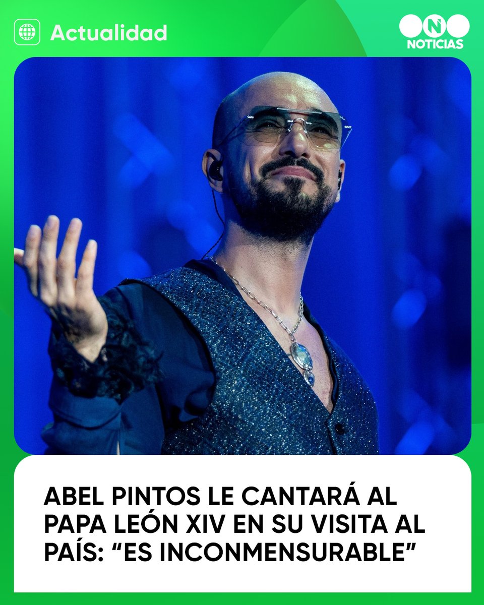 telefenoticias's tweet photo. Abel Pintos le cantará al Papa en su vista al país el próximo lunes 9 de noviembre en el Cottolengo Don Orione.

El cantante argentino fue convocado para presentarse durante la visita del sumo pontífice a la Argentina, en un encuentro en Claypole: "Es algo inconmesurable. Yo soy un hombre de fe y me honra enormemente."

Abel contó que recibió una invitación formal emitida desde el Vaticano: "Todo fue un proceso muy largo y había que contener la ansiedad para no hacerse demasiadas ilusiones y efectivamente recibimos la confirmación de que va a existir la posibilidad.