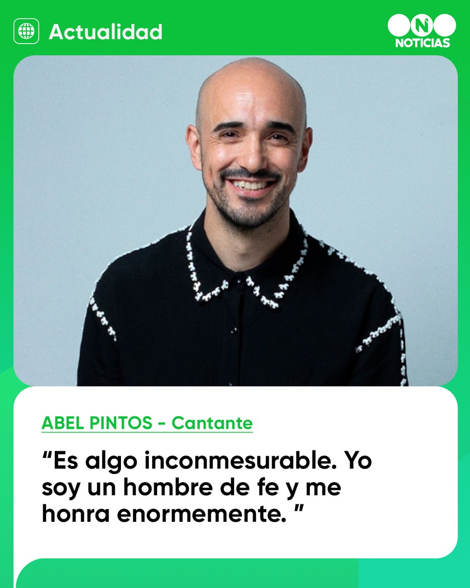 telefenoticias's tweet photo. Abel Pintos le cantará al Papa en su vista al país el próximo lunes 9 de noviembre en el Cottolengo Don Orione.

El cantante argentino fue convocado para presentarse durante la visita del sumo pontífice a la Argentina, en un encuentro en Claypole: "Es algo inconmesurable. Yo soy un hombre de fe y me honra enormemente."

Abel contó que recibió una invitación formal emitida desde el Vaticano: "Todo fue un proceso muy largo y había que contener la ansiedad para no hacerse demasiadas ilusiones y efectivamente recibimos la confirmación de que va a existir la posibilidad.
