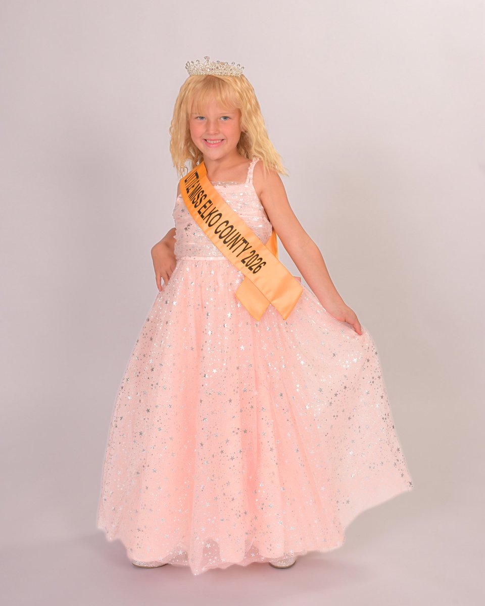mselkocounty's tweet photo. OFFICIAL PORTRAITS - Little Miss Elko County 2026 Olivia Grumbois. She is kind, intelligent, and generous. ✨ She loves her family, friends, and animals. For appearances and volunteer opportunities, email the Ms. Elko County Pageant and Leadership Program at RBSLegacies@gmail.com https://t.co/aeCkiUwQyl