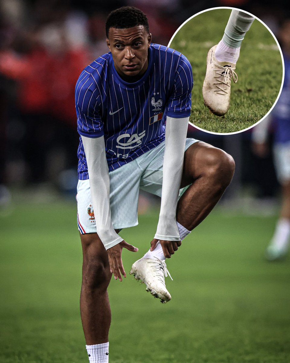 ESPNFC's tweet photo. Kylian Mbappé was rocking his new cleats for the first time when he scored the winning goal for France 👀 https://t.co/rlwL8JXkZ5