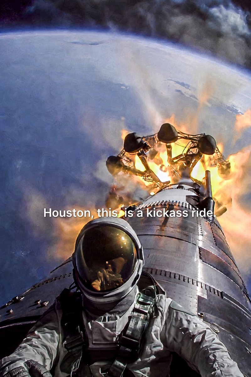 seanleoneX's tweet photo. @elonmusk In the immortal words in Armageddon, "Houston, this is a kickass ride." https://t.co/dMQ0xc344H