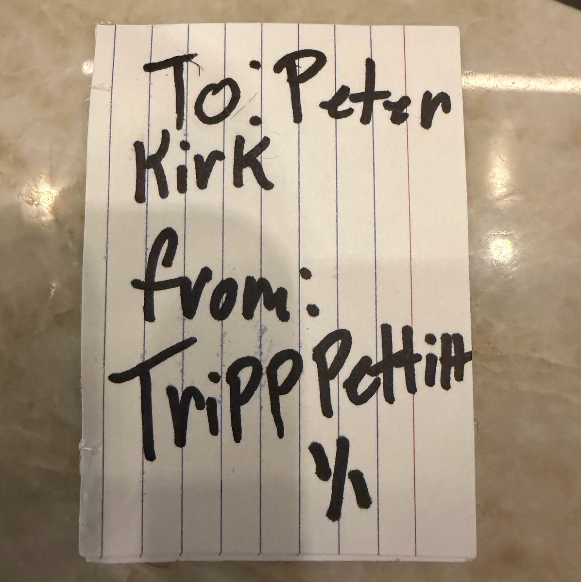 KirkHerbstreit's tweet photo. Thank you Tripp for the AWESOME Peter Trading Card! https://t.co/YlumLDBWTk