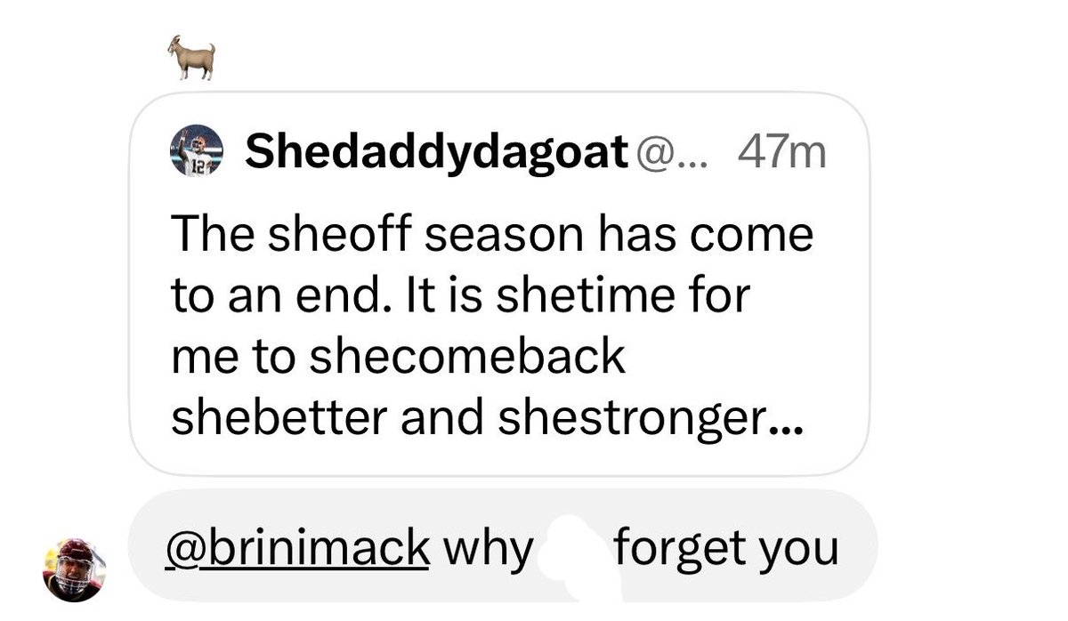 brinimack's tweet photo. @shedaddydagoat @tomwilsonglazer @ryanleonardgoat @sharpshootersab 😓 https://t.co/J413id14Au