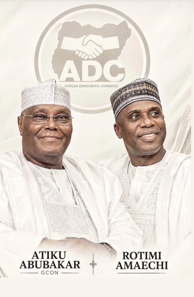 El_basit_001's tweet photo. BREAKING:💥

Are you among the 20 million ADC supporters ready to vote for Atiku &amp; Amaechi in 2027? https://t.co/iReDfDSorX