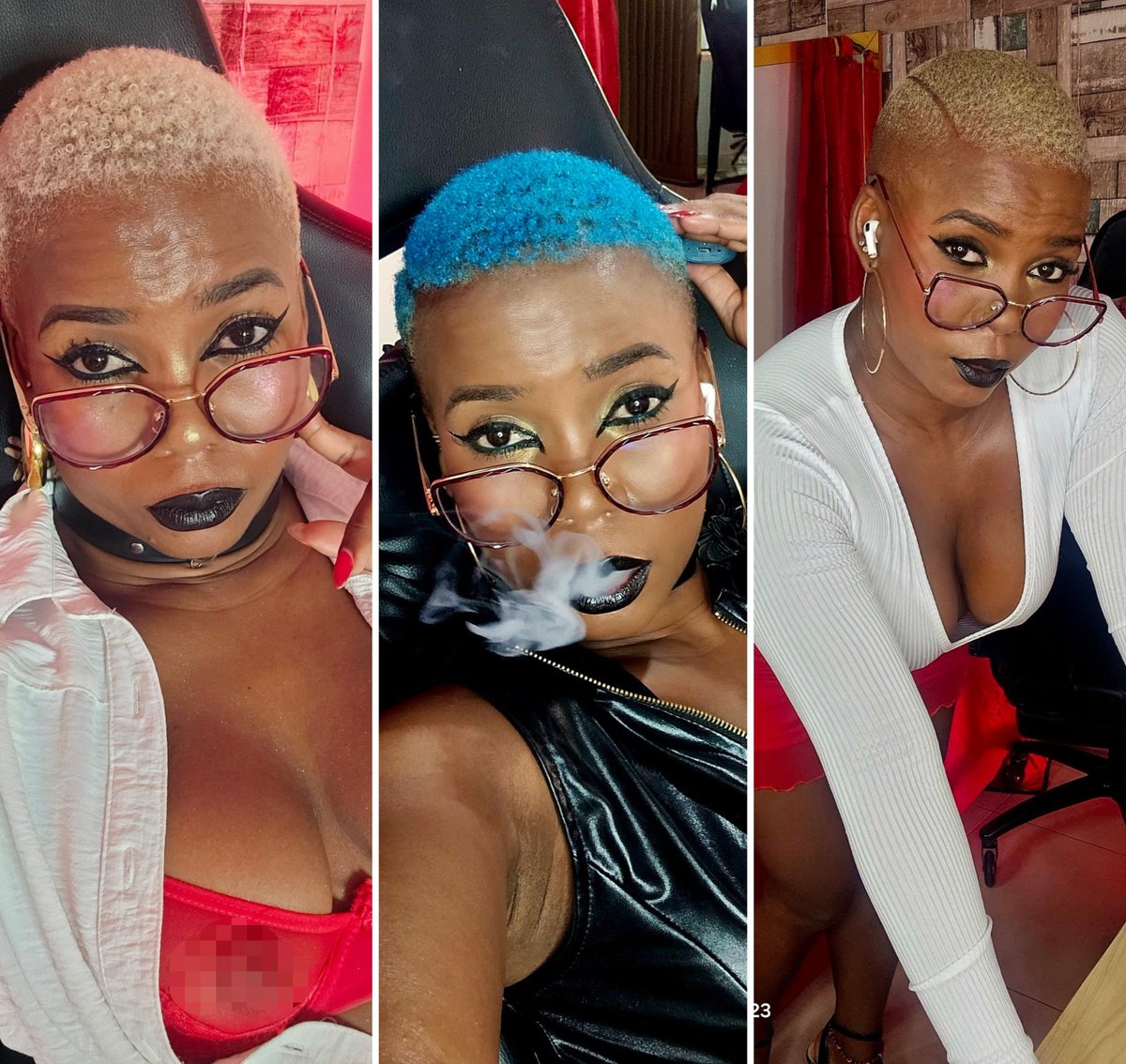 DahaaSmith's tweet photo. “Mis 3 eras 🔥
Blonde → Blue → Bold
¿Cuál es tu favorita?”
#CabelloCorto #PeloColoreado #ShortHairDontCare #BlondeHair #BlueHair #HairTransformation #BlackGirlMagic #BellezaNegra #Selfie #LookDelDía #EstiloPersonal #HairInspo #ColorHair #BoldLook #MisEras
@stripchat https://t.co/fd4psgaVm9