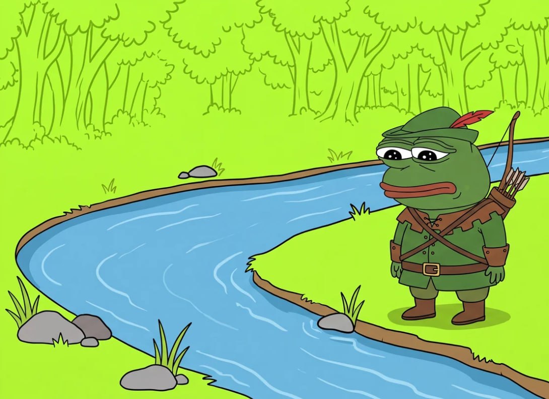RobinPepeCoin's tweet photo. Robin Pepe by the river https://t.co/yG1Fjqeksw