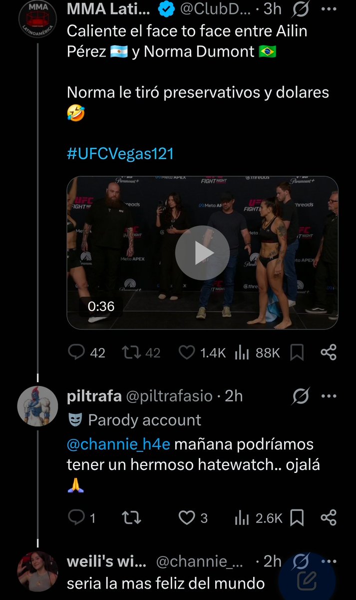 OscarC90331's tweet photo. No poder interactuar con mis oomfs porque MMALatinoamerica me tiene bloqueado💔💔💔 https://t.co/iDYdHPWugx