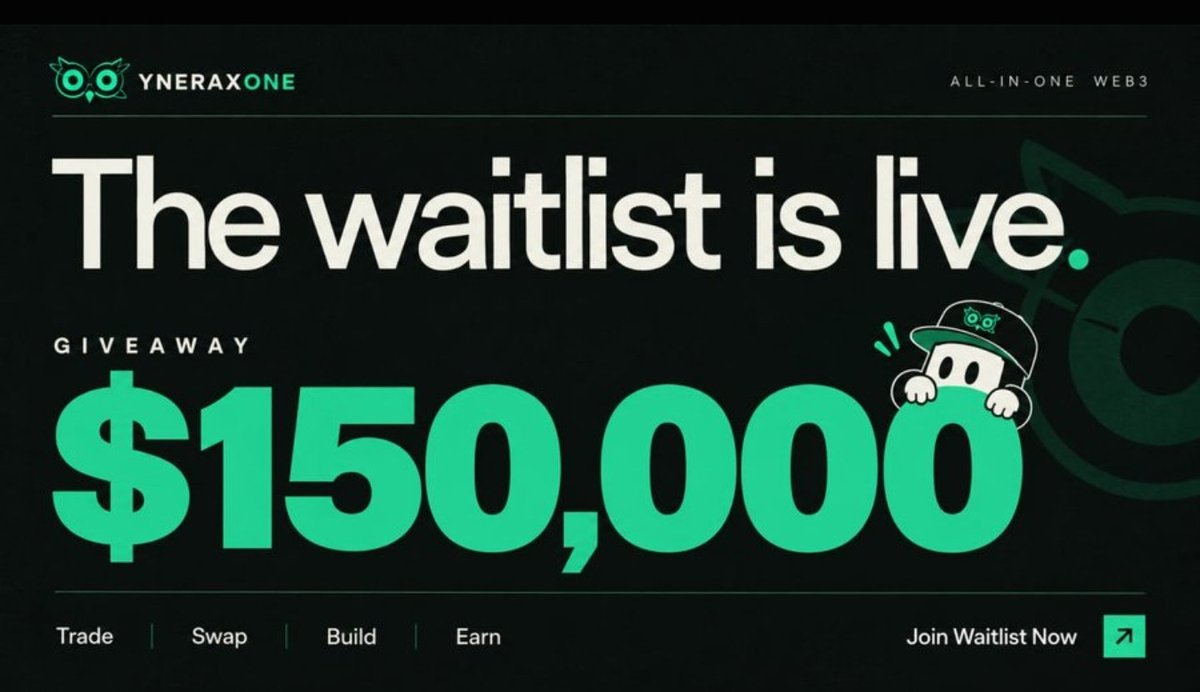 UPDATESNEWSk's tweet photo. 🚨 YneraX One Early User Giveaway!

💰 $150K USDT + 4M $YNX
🏆 Top 2,000 + 20K random winners

Sign in with X, complete tasks &amp; invite friends for more entries.

🔗 https://t.co/a2Oij0qNhH

🎟️ Code: G6SQTR https://t.co/W7LuqVshuP