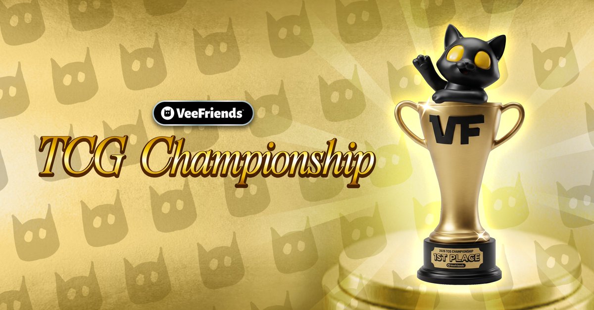 veefriends's tweet photo. 🏆 The 2026 VeeFriends TCG Championship is happening in New York City!

64 top VeeFriends TCG players battle for high stake prizes and championship legacy on Friday, Oct 9th.

Here are all the details! 🧵👇 https://t.co/KO0ji0kUiZ