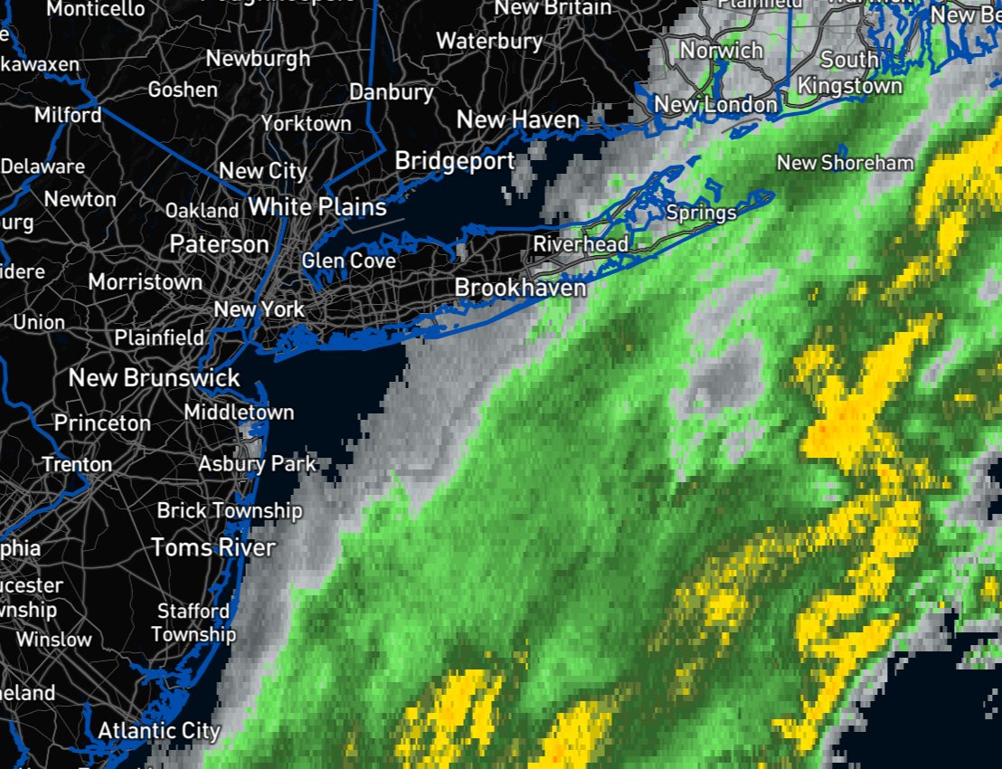 FD4D's tweet photo. NYC Weather update (1630 ) 1) An early season nor`easter will bring a prolonged period of strong winds and rainfall. A Wind Advisory is in place for most of the area. 2) Coastal flooding impacts expected through the weekend. Greatest impacts expected Saturday and Sunday. Worst of coastal flooding looks to be Saturday into Sunday. The full moon on Saturday will lead to high astronomical high tides.  Image of current real-time radar image.