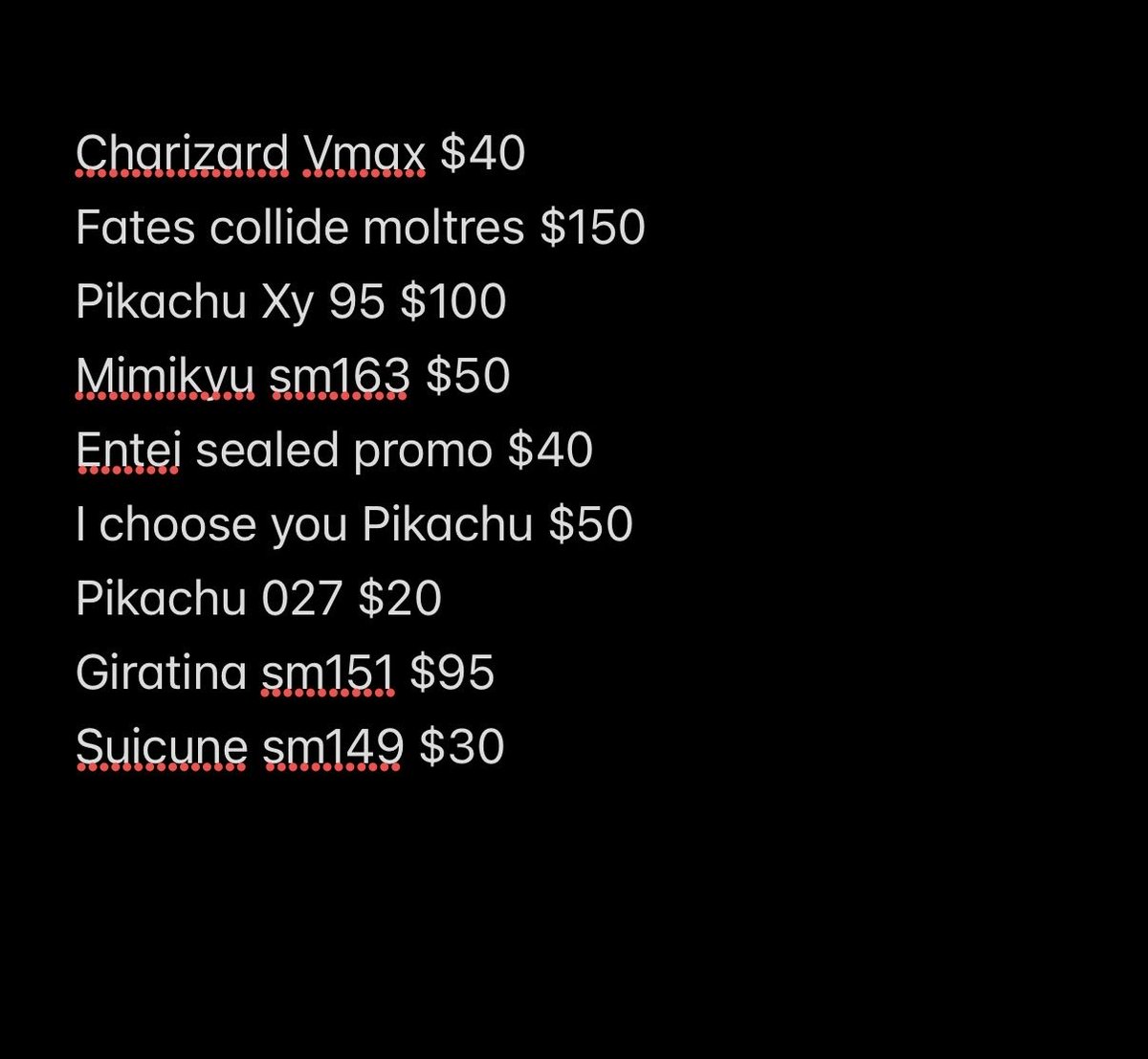 MeechFromPallet's tweet photo. Some singles for sale please claim responsibly 

Use take and the card name for claim all cost is shipped https://t.co/7KYV2BjE9j