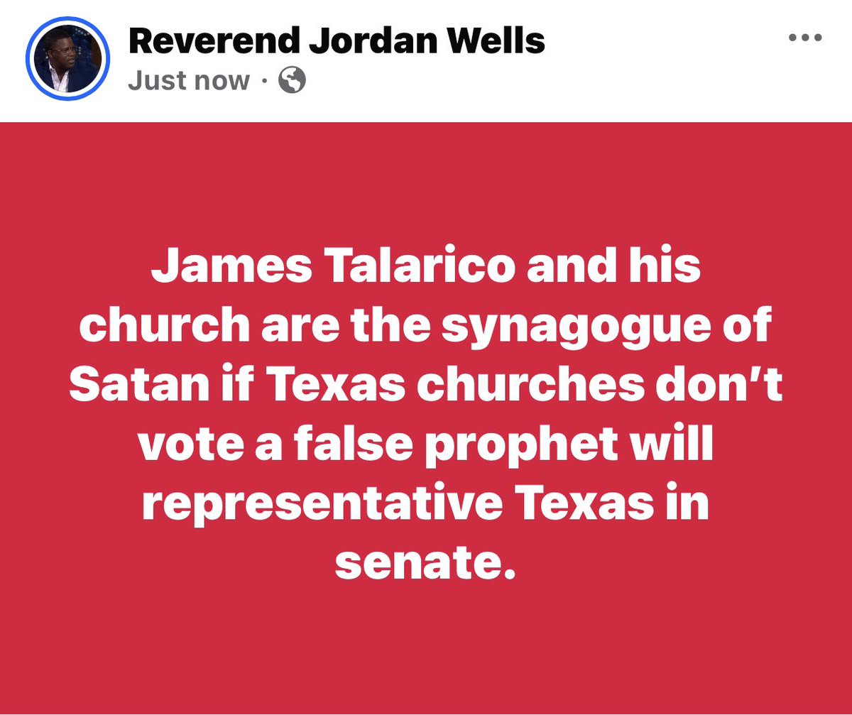 WellsJorda89710's tweet photo. Texas churches: stay home and a false prophet represents Texas.
James Talarico and his church preach a different gospel. If the pews stay empty on Election Day, that version of faith sits in the U.S. Senate.
Wake up. Vote.
#TexasChurchesMustVote #FalseProphet #TexasSenate2026 #WakeUpChurch #VoteTexas #BiblicalChristianity #NotMyGospel #ChurchGetOutTheVote