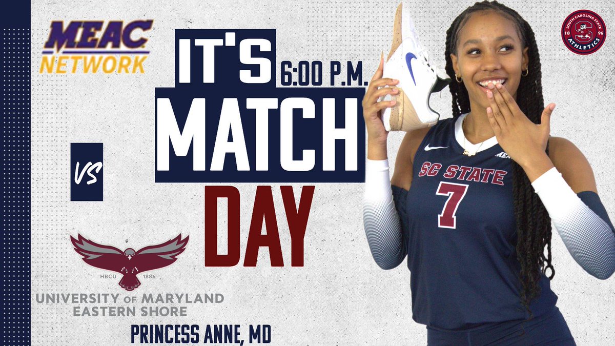 StateSc95741's tweet photo. 🏐 MEAC play begins on the road.
SC State women’s volleyball visits Maryland Eastern Shore for its first conference match of the season Friday at 6 p.m. in Princess Anne, Maryland. Watch live on the MEAC Network. For more information, visit https://t.co/SXICR6ngb6. https://t.co/WKqSrHcWkD