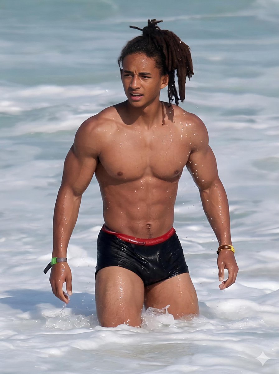 dorawhite47's tweet photo. Shirtless Jaden Smith enjoys a dip in the sea..... https://t.co/T8J6JIamF9