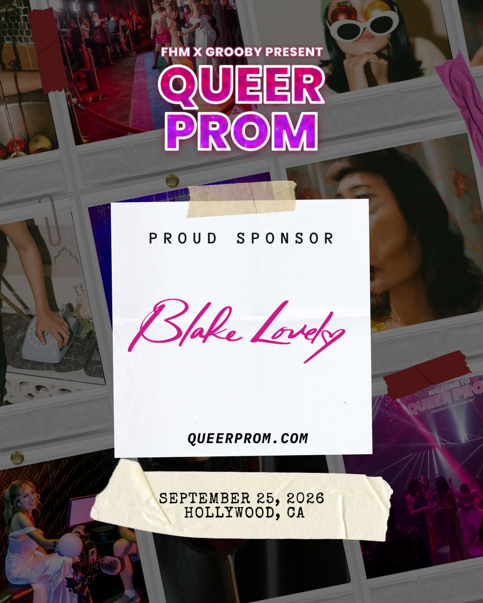 groobydotcom's tweet photo. Special thanks to our Queer Prom Silver Sponsor @_BlakeLovely_! #QueerProm https://t.co/J20VRHXGTL