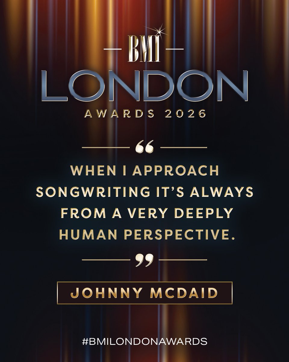 bmi's tweet photo. Honouring our #BMIFamily Johnny McDaid as our 2026 BMI President's Award recipient! 🎶💙 #BMILondonAwards https://t.co/Ze4ZR13lRd