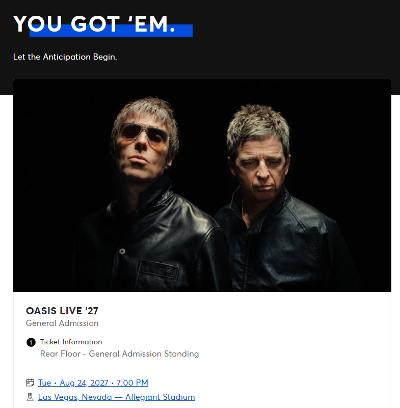 davidmrfly's tweet photo. Se logro los boletos de Oasis
Roadtrip a las Vegas https://t.co/UrL9P9U8IT