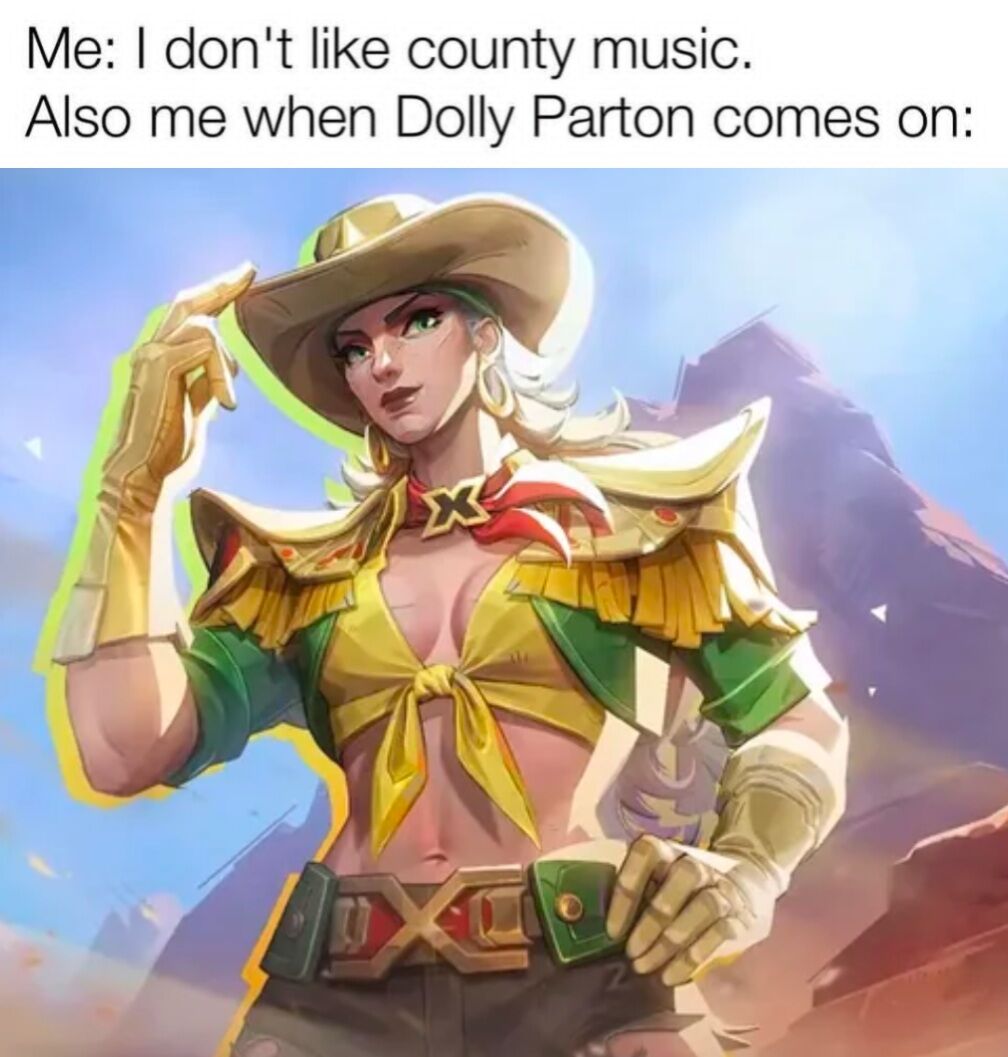 PunkerDuckie's tweet photo. The yee haw comes out. 

#rogue #dollyparton #xmen https://t.co/vnu4YwgYkP
