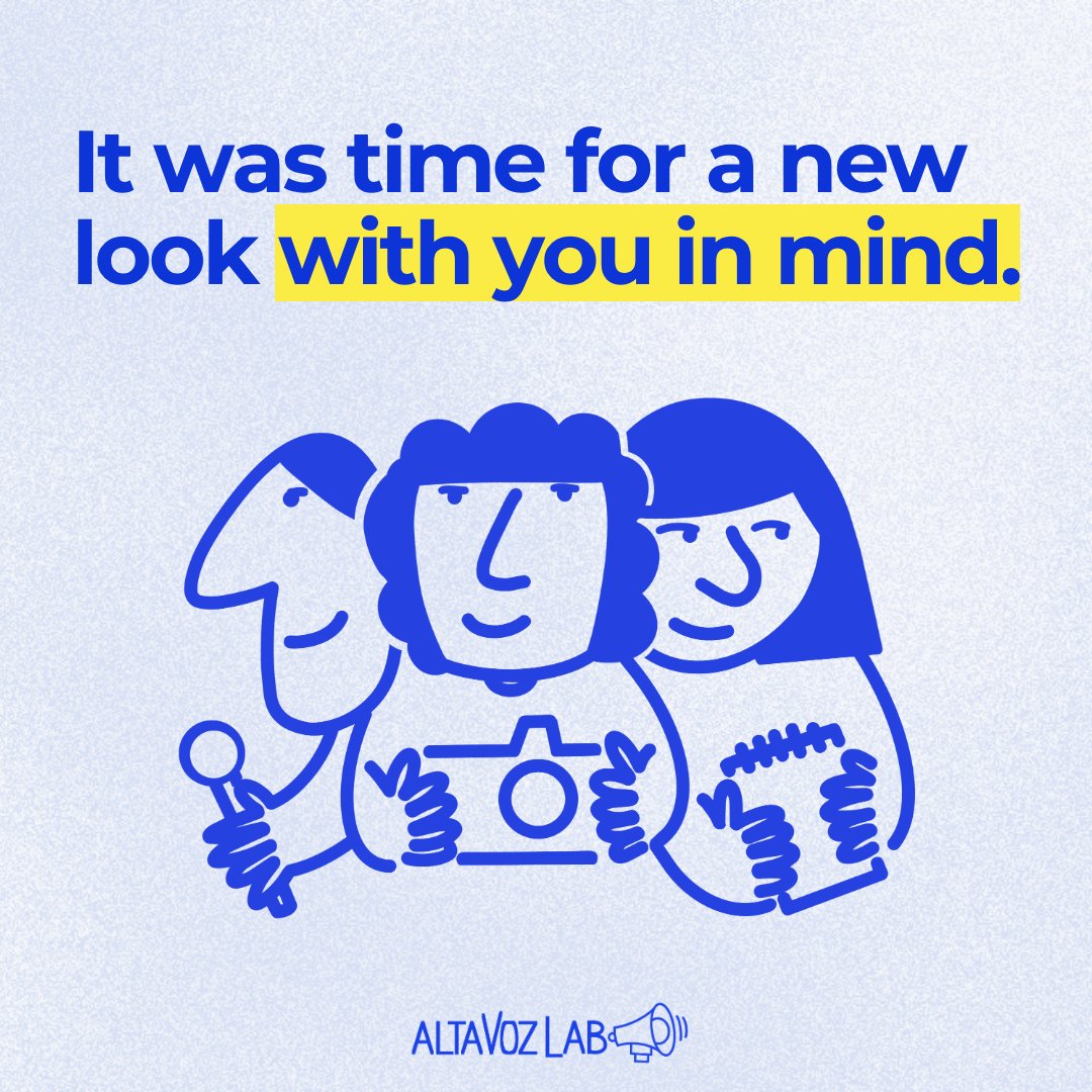 Altavoz_Lab's tweet photo. Meet the new Altavoz Lab logo

In true Altavoz fashion, we asked illustrator and journalist Roxsy Lin to dream with us. Our new logo reflects how we hope to show up: an embrace, but also amplification, helping community voices travel further.

#AltavozLab #CommunityJournalism https://t.co/HGoLyRIDBM