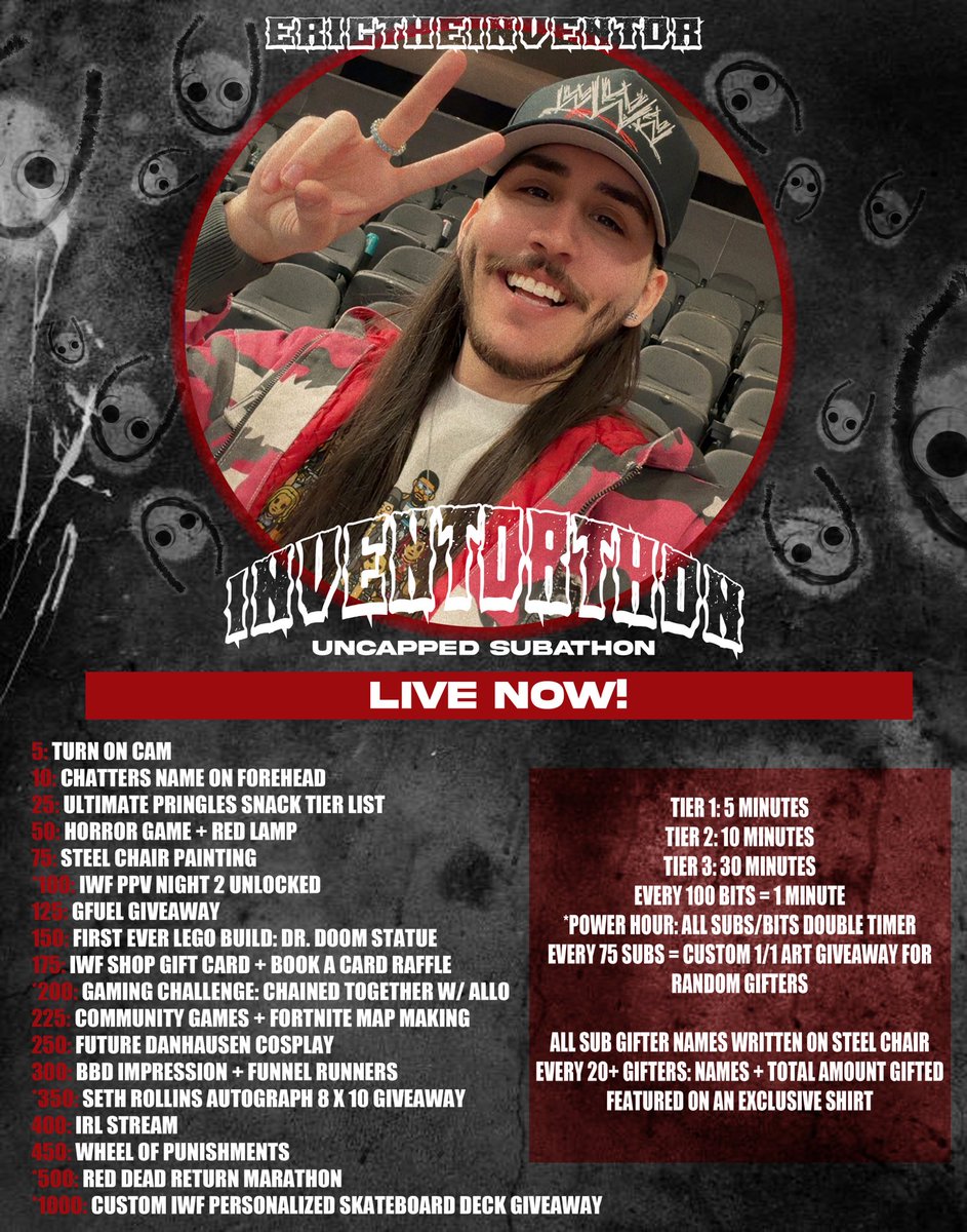 ERICTHEINVENTOR's tweet photo. 🚨 LIVE NOW: INVENTORTHON 2026 🚨

- POWER HOUR FIRST HOUR! 🔴
- UNCAPPED! 🤯
- SUBTEMBER BONUS GIFTED DEALS NOW! 💸
- VARIETY, GIVEAWAYS, PUNISHMENTS, COMM GAMES, CHALLENGES, EXCLUSIVE BADGES + SO MUCH MORE! 🔥

FULL INCENTIVE LIST | JOIN US NOW!!!
https://t.co/25bSsSjTOX https://t.co/BRIhhdlVOO