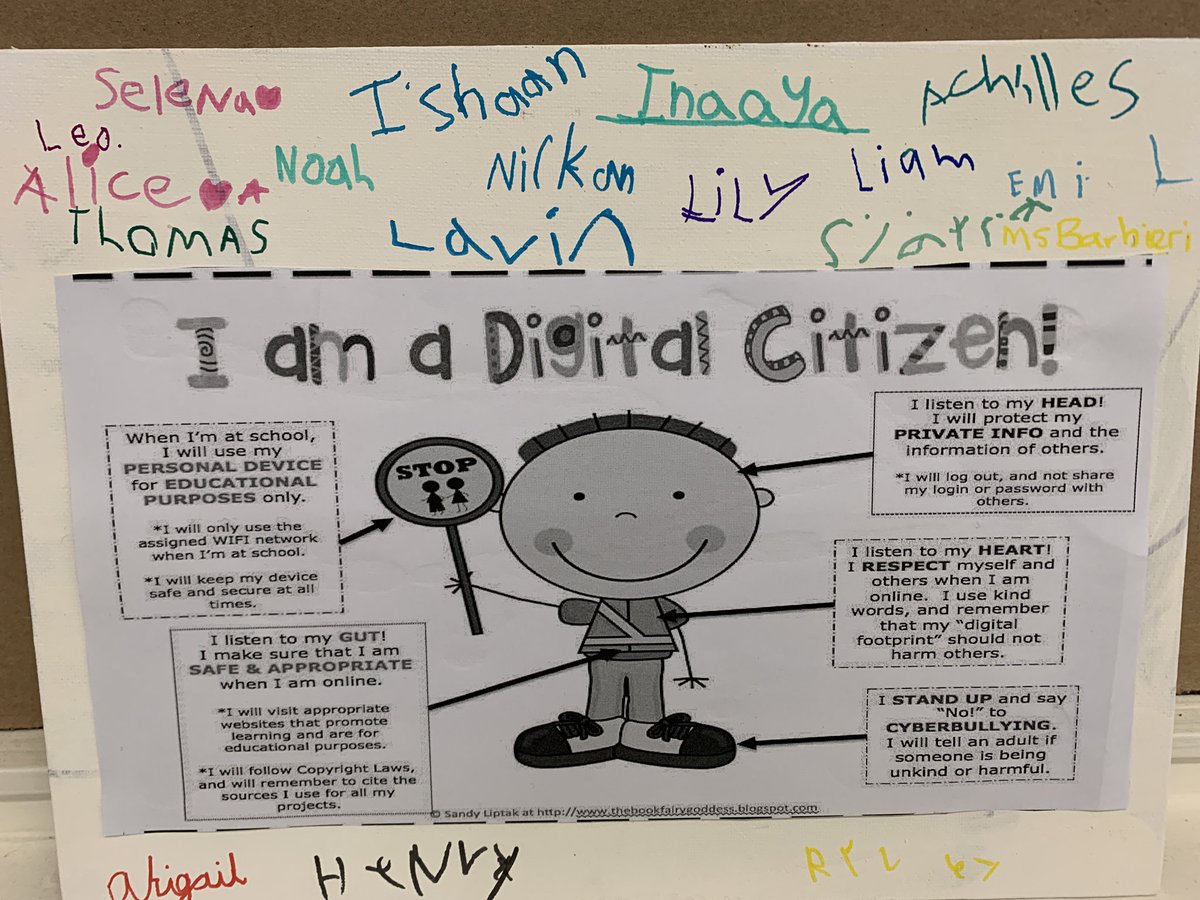 BarbieriRm17's tweet photo. We are getting ready to use Chromebooks and discussing what it means to be a digital citizen.  @BarbieriRm17 https://t.co/QrXgkBtFkn