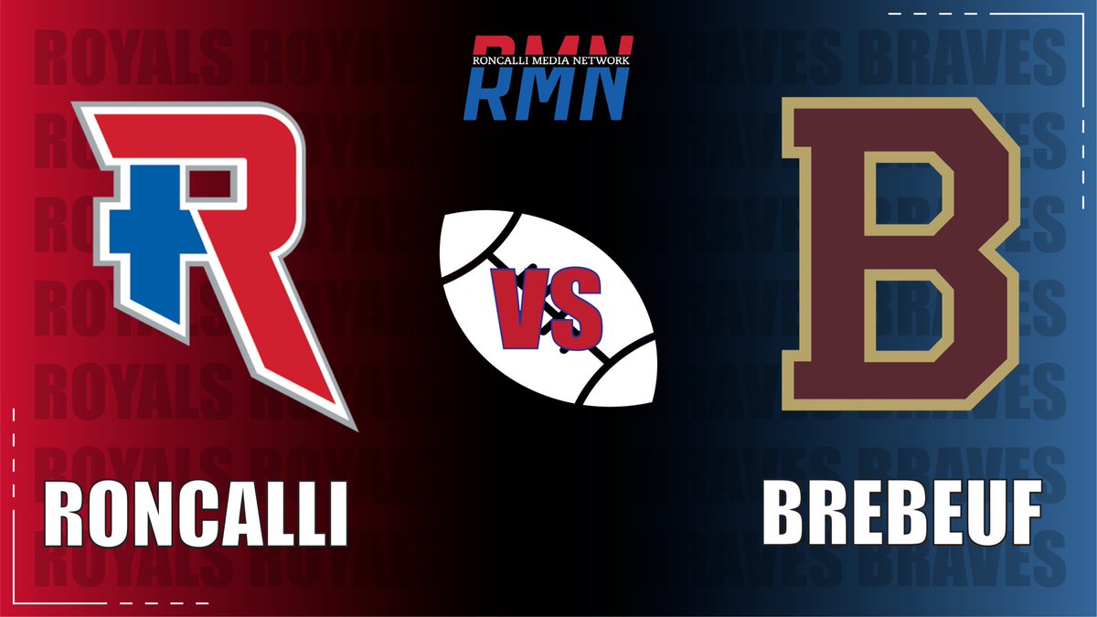 RoncalliMedia's tweet photo. TONIGHT! Royals &amp; Braves on RMN 😤

@RoncalliFB taking on @BJPSFootball at 7:00 🔥

@theJCook &amp; Scott Schreiber with pregame at 6:30 🎙️

Audio-only: https://t.co/beJ3cTWlle https://t.co/9wb6Mhmrsx
