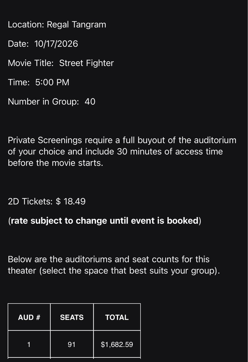 Romulus_Himself's tweet photo. SERIOUS INQUIRIES ONLY

I’m looking to rent a theater to watch the SF movie next month for NYC FGC

Flushing NY near the new Round 1 Arcade

$18.50 per person 

please share and trll everyone you know

if we get a minimum of 60 i will book (already at 30)

lewve a comment https://t.co/iITYyY7jSw
