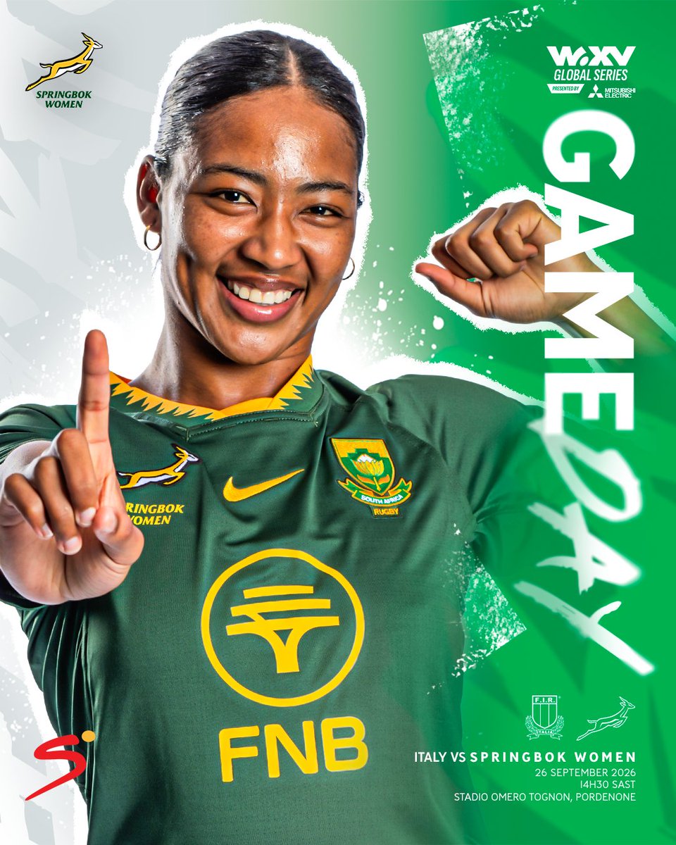 WomenBoks's tweet photo. Italy awaits in the second match of #WXV for the #BokWomen, stream it live on DSTv from 14h30 👊
#BackHer https://t.co/eY8p4vDlBv