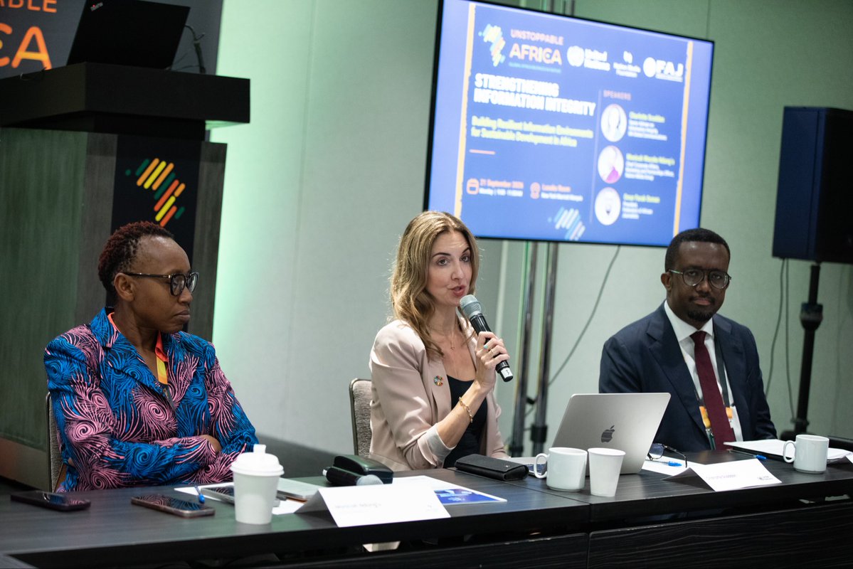 OmarFarukOsman's tweet photo. Without safe and quality journalism, there can be no information integrity, as disinformation finds space to grow and thrive.

Glad to have joined prominent UN and African speakers in New York for a roundtable on Strengthening Information Integrity: Building Resilient Information Environments for Sustainable Development in Africa, on the sidelines of Unstoppable Africa 2026 during the 81st Session of the UN General Assembly.

Journalists are not just targets of the information ecosystem crisis and online attacks. They are part of the solution. Africa is at the forefront of shaping solutions that preserve information integrity, which reflect our own realities.

Photo credit: Joel S Photo LLC