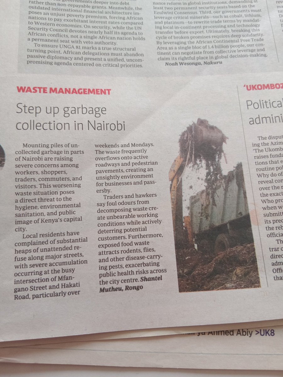 Shantel0002's tweet photo. Proper waste management is essential to protect public hygiene, environmental sanitation, and the public image of the city.
#TheStandard https://t.co/MdJw7aYy10