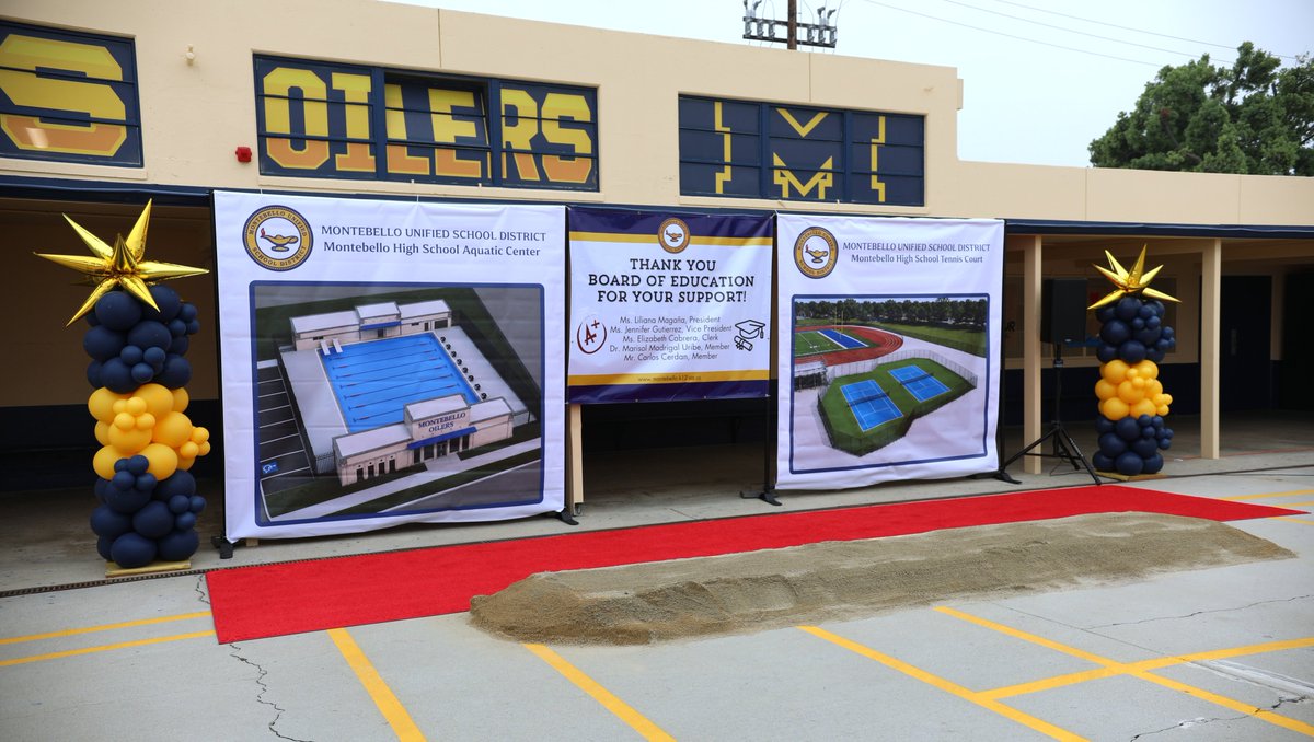gomusd's tweet photo. Today, Montebello Unified School District broke ground on a new state-of-the-art Aquatic Facility and Tennis Courts at Montebello High School!  🎉🏊🎾 This exciting bond project will provide our student-athletes with a competitive aquatic pool, modern tennis courts.... https://t.co/rz6H7ABbkY