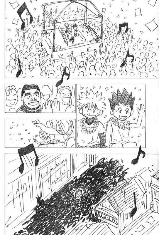 ryo_animanga's tweet photo. HUNTER×HUNTERのグリードアイランド編のパレードの当時のジャンプで掲載されたネームでも見て朝から頑張って🤭

ゴレイヌはハッキリわかるwww https://t.co/jhSZPsGRD2