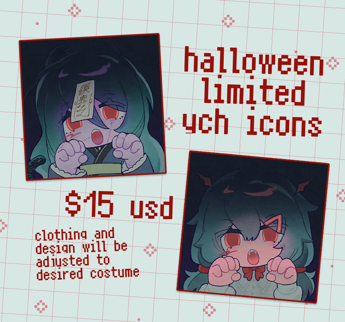 konmare_'s tweet photo. halloween🍬chibi icon cmms
requests close on oct 24

🔗 #vgen link in reply https://t.co/U0HJ3U1Iky