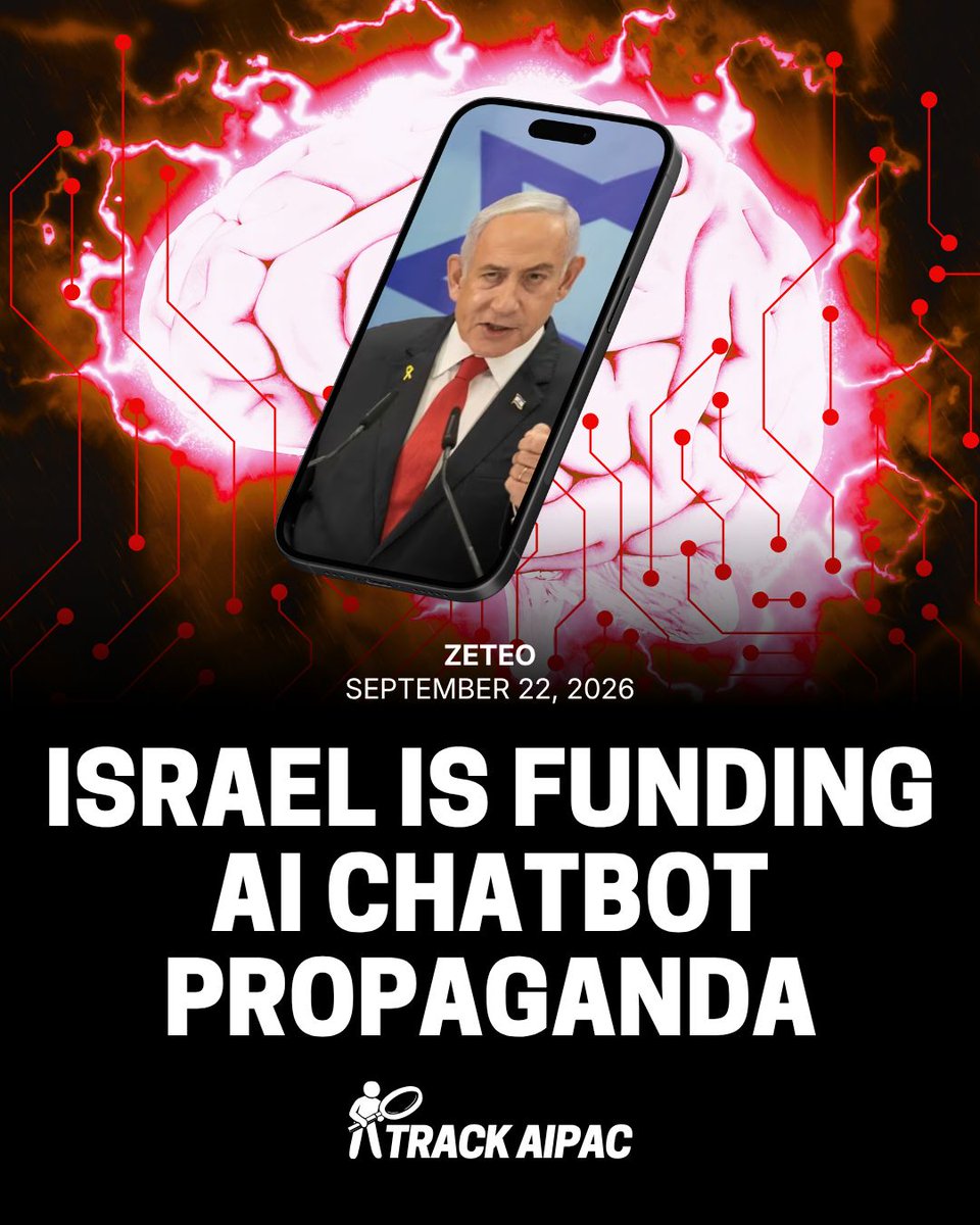 TrackAIPAC's tweet photo. "Israel seems to be paying for an AI-generated website, to influence AI chatbots to provide pro-Israel answers that can then be cited by sources that rely on AI chatbots: an AI centipede of pro-Israel propaganda, if you will."

"Foreign agent filings show that as part of a $1 million effort, the Israeli government has propped up the website “IsraelFact .com.” The site is the latest in a constellation of propaganda and influence campaigns that have cropped up in recent months." 

- via @Zeteo