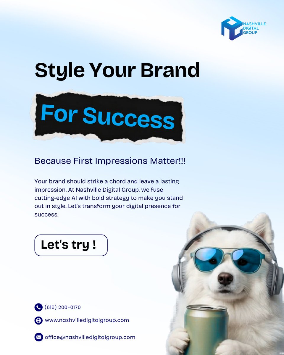 AnibalTupa6op's tweet photo. Make your brand impossible to ignore. Nashville Digital Group combines cutting-edge AI with bold strategy to elevate your digital presence, strengthen your visual identity, and leave a lasting first impression. Get started today. https://t.co/OnJ0YcHonO