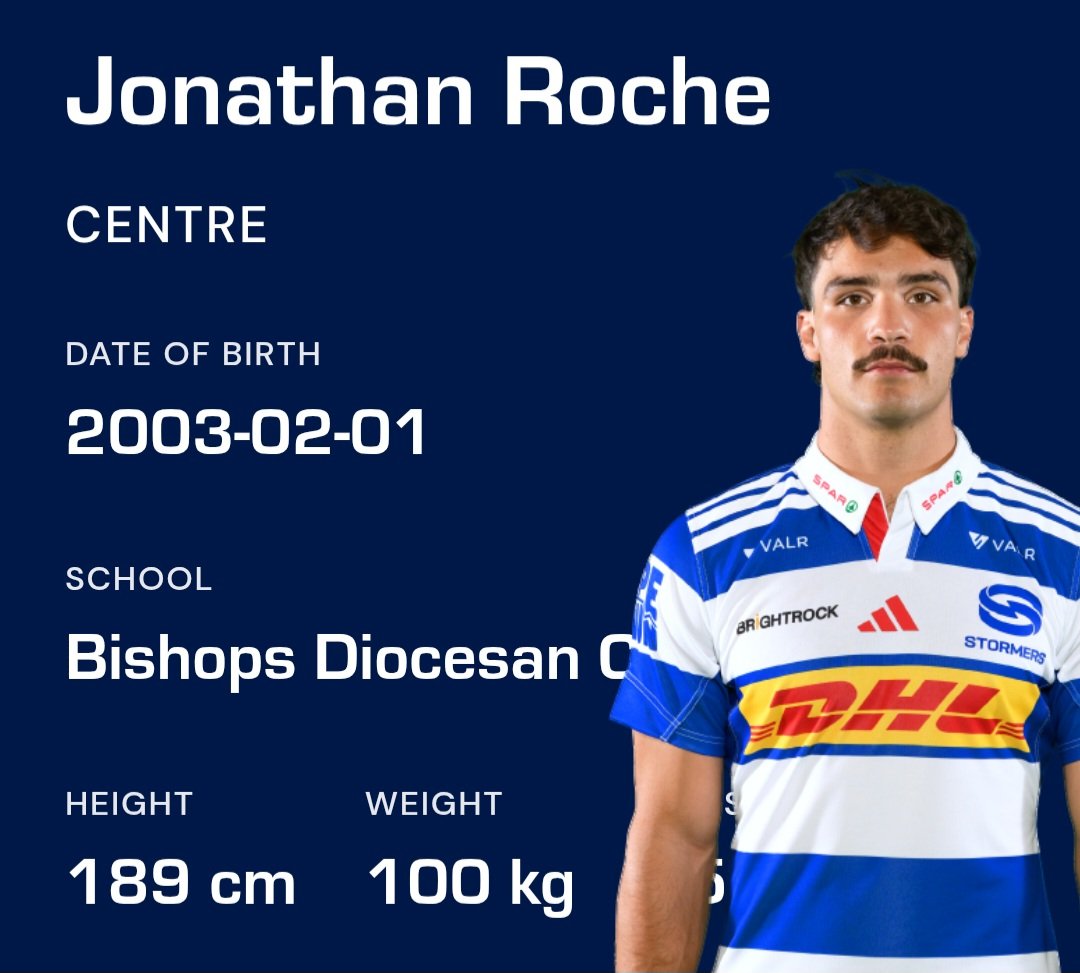 SardieqWP's tweet photo. Jonathan "Jono" Roche
βͺοΈ 23 yrs old
βͺοΈ 100 kg
βͺοΈ 1.89 m
Stormers team is full of Bishops Boys, and they're all absolute fire. Sacha. Khan. Pead. Roche.
And he wears ankle socks like Damian de Allende and Jesse Kriel π
ππ½
#CONvSTO #URC @fdaniels2602 https://t.co/ARiqH1jc6U