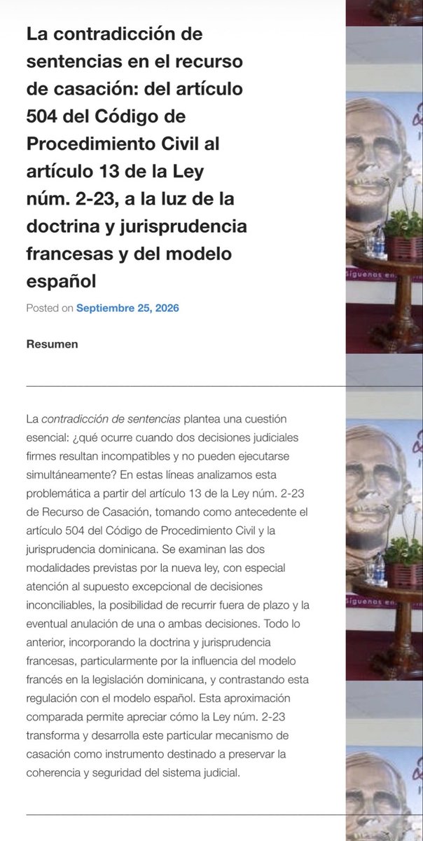 yoaldohp's tweet photo. La contradicción de sentencias plantea un problema casacional y constitucional: la cosa juzgada asegura estabilidad, pero la seguridad jurídica exige coherencia. El artículo 13 de la L. 2-23 prevé la preservación de la tutela judicial efectiva en esos casos. Doy esa mirada aquí: https://t.co/0zIsmqakio